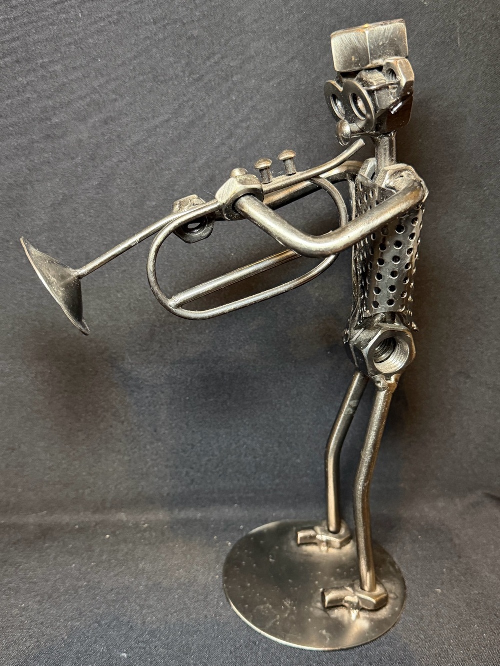 Nuts and Bolts Trumpet Player Metal Musician Figurine Gift